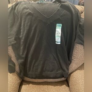 Terra & Sky Women's V-Neck Black Sweater